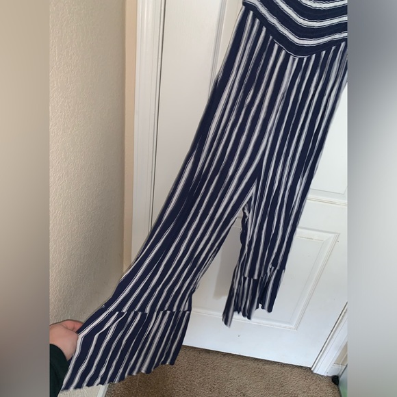 Women’s Blue and White Striped Romper - Size Medium - Picture 3 of 6